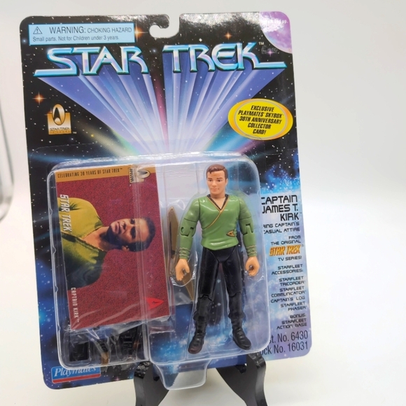 Playmates Other - Star Trek Captain James T. Kirk Action Figure Green Shirt Playmates Skybox Card